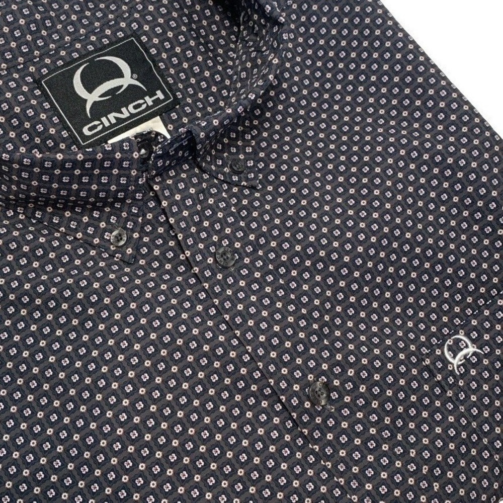 Cinch Arena Flex Performance Shirt S/S Mens XL Multicolor Geometric Dotted Print